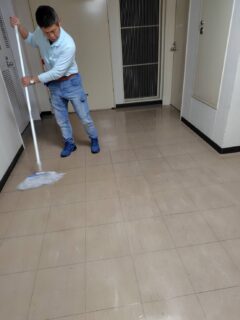 テナントビル定期清掃（床ワックス）　鹿児島市東千石町