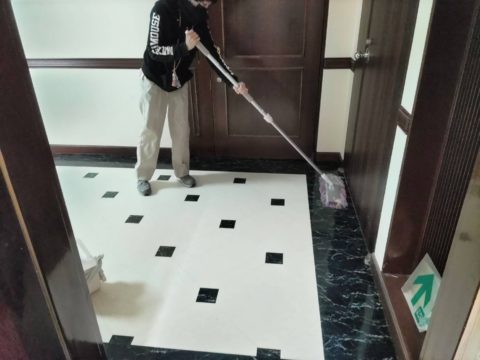 定期清掃　ビルクリーニング　床清掃ワックス塗布　カーペットクリーニング　鹿児島市西千石町